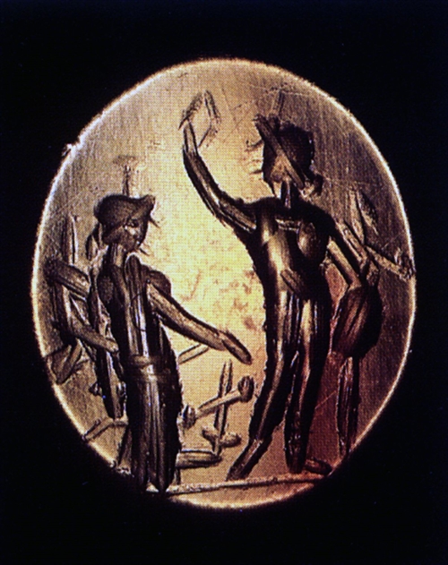 Geme from carneol with images of Fortuna and Mercury/Hermes-Thoth